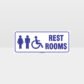 Rest Rooms Accessible White Background Sign