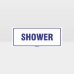 Shower White Background Sign