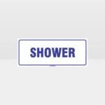 Shower White Background Sign