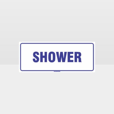 Shower White Background Sign