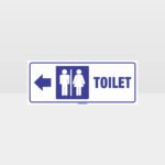 Toilet Left Arrow White Background Sign