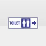 Toilet Right Arrow White Background Sign