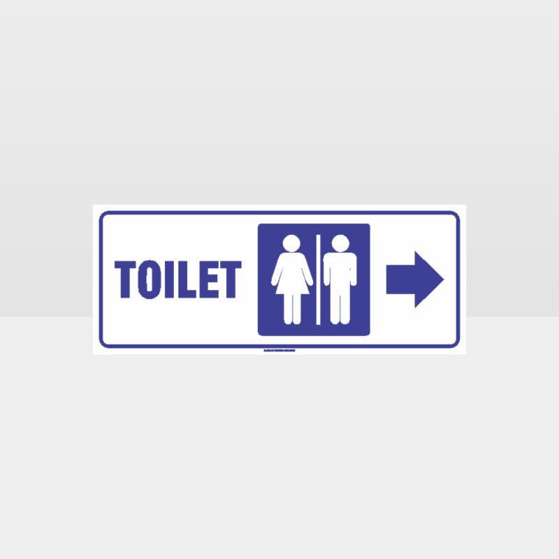 Toilet Right Arrow White Background Sign