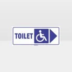 Accessible Toilet Right Arrow White Background Sign