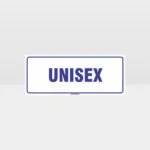 Unisex Toilet White Background Sign