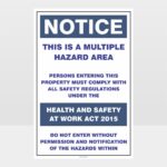 Notice Multiple Hazard Area Sign