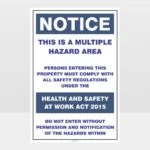 Notice Multiple Hazard Area Sign