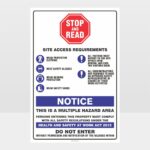 Notice Site Access Requirements Sign