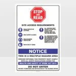 Notice Site Access Requirements Sign