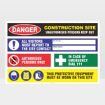 Danger Construction Site Sign