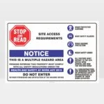 Notice Site Access Requirements Landscape Sign
