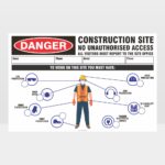 Danger Construction Site No Access Sign