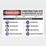 Danger Construction Site No Access 01 Sign