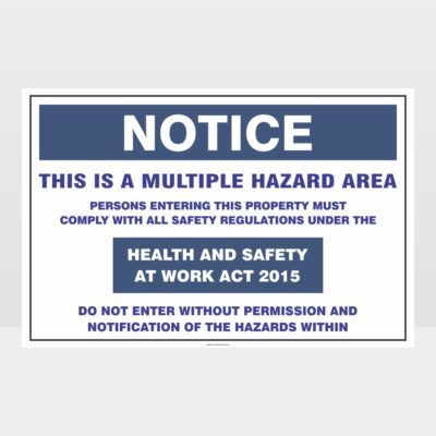 Notice Multiple Hazard Area Landscape Sign