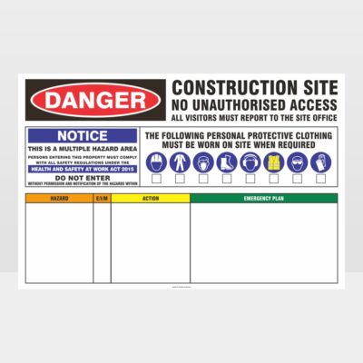 Danger Construction Site No Access 02 Sign