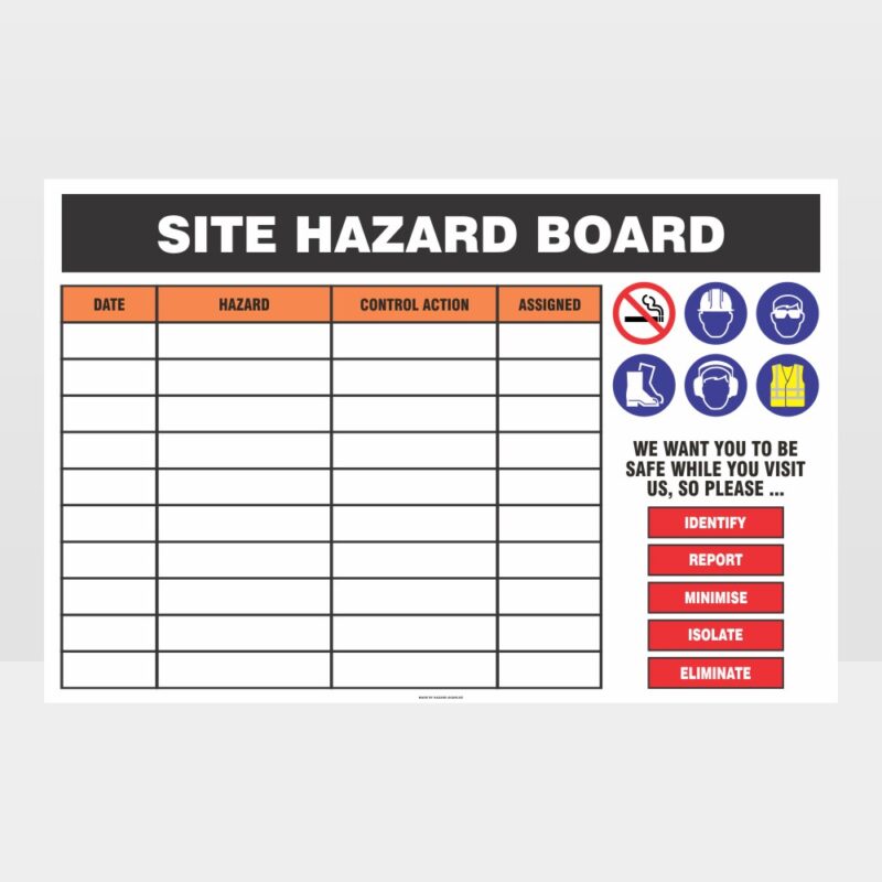 Site Hazard Board Sign