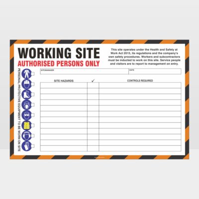 Working Site Authorised Persons Only Sign