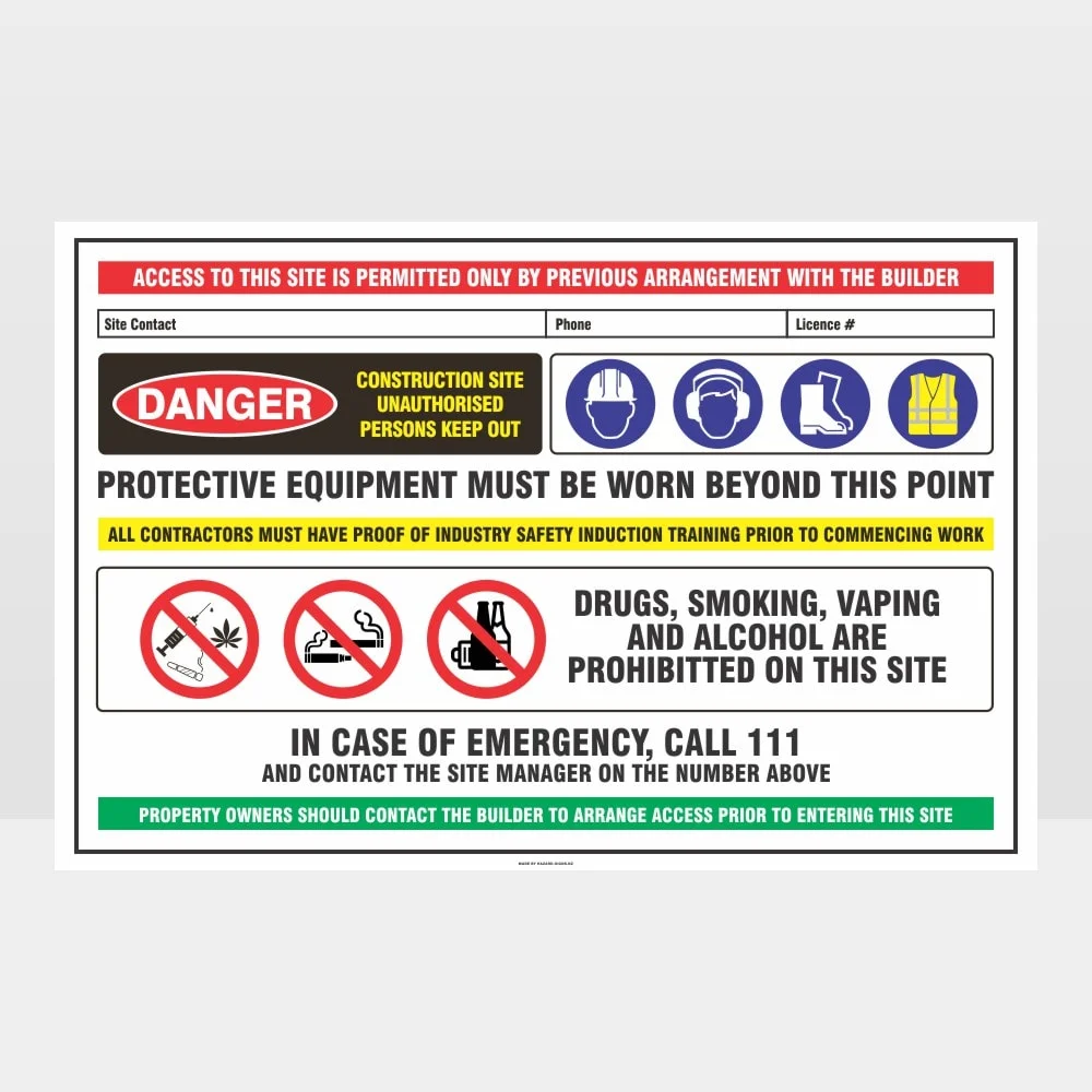 Danger Construction Site 01 Sign