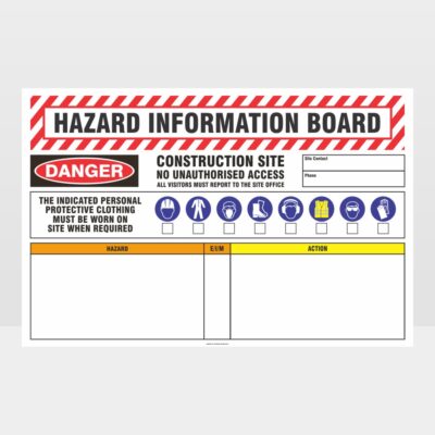 Hazard Information Board Sign