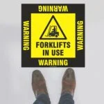 Warning Forklifts In Use Floor Sign