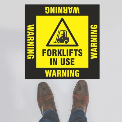 Warning Forklifts In Use Floor Sign