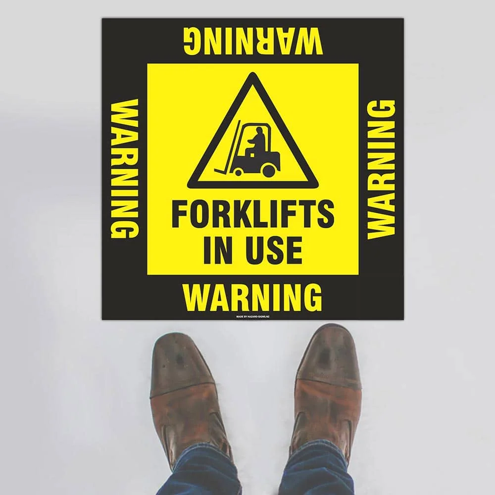 Warning Forklifts In Use Floor Sign
