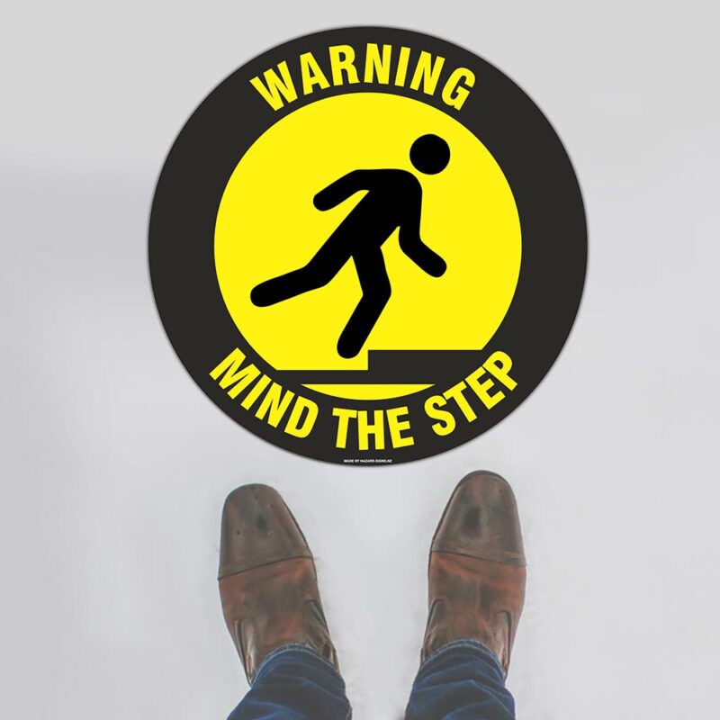 Warning Mind The Step Floor Sign