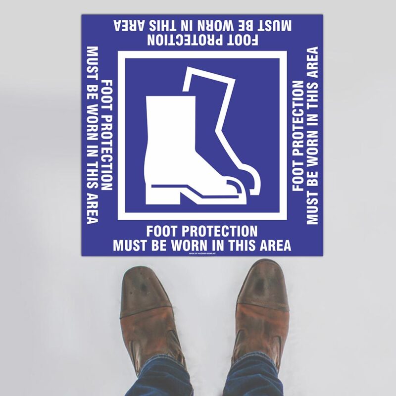 Foot Protection Square Floor Sign