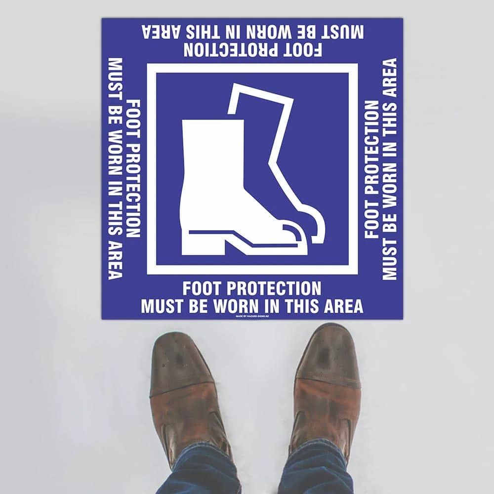 Foot Protection Square Floor Sign