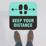 Keep Your Distance Floor Sign
