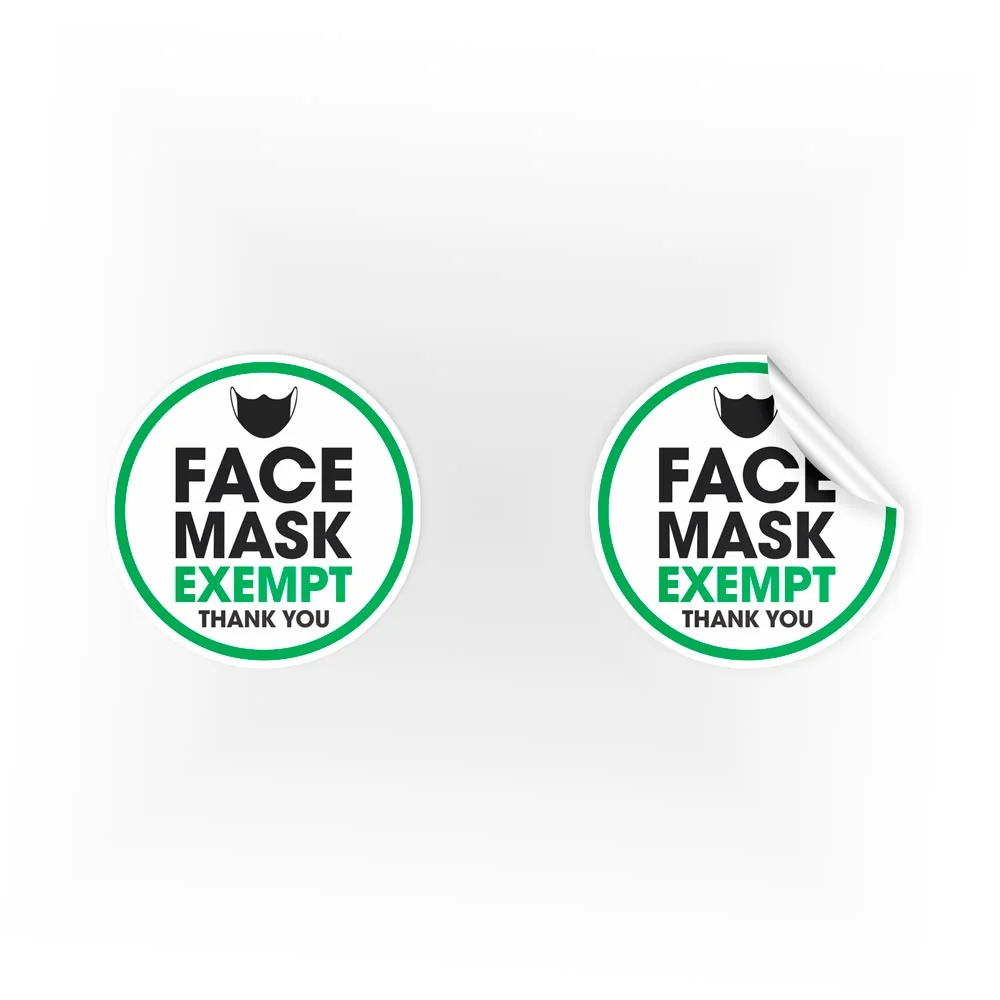 COV07-Face-Mask-Exempt-Thankyou-Green-Sign Face Mask Exempt Thank You Stickers