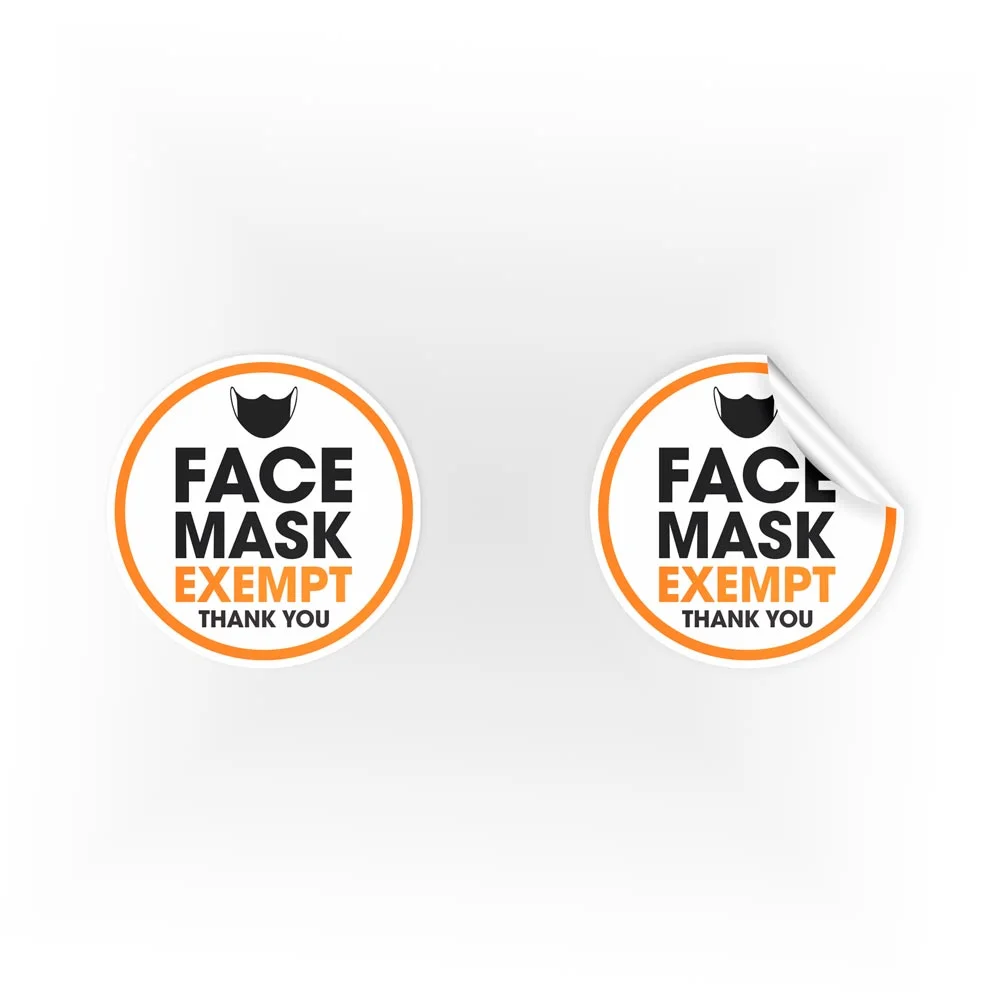 COV08-Face-Mask-Exempt-Thankyou-Orange-Sign Face Mask Exempt Thank You Stickers