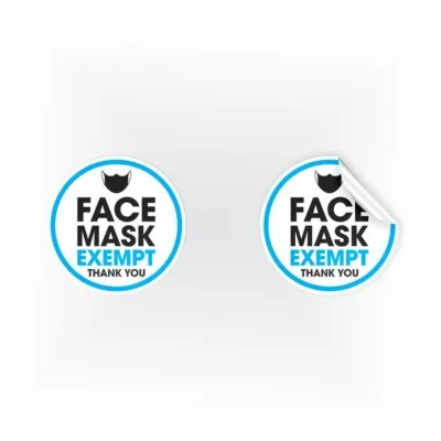 Face Mask Exempt Thank You Stickers