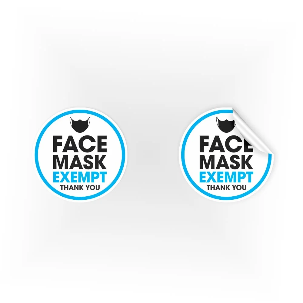 COV09-Face-Mask-Exempt-Thankyou-Blue-Sign Face Mask Exempt Thank You Stickers