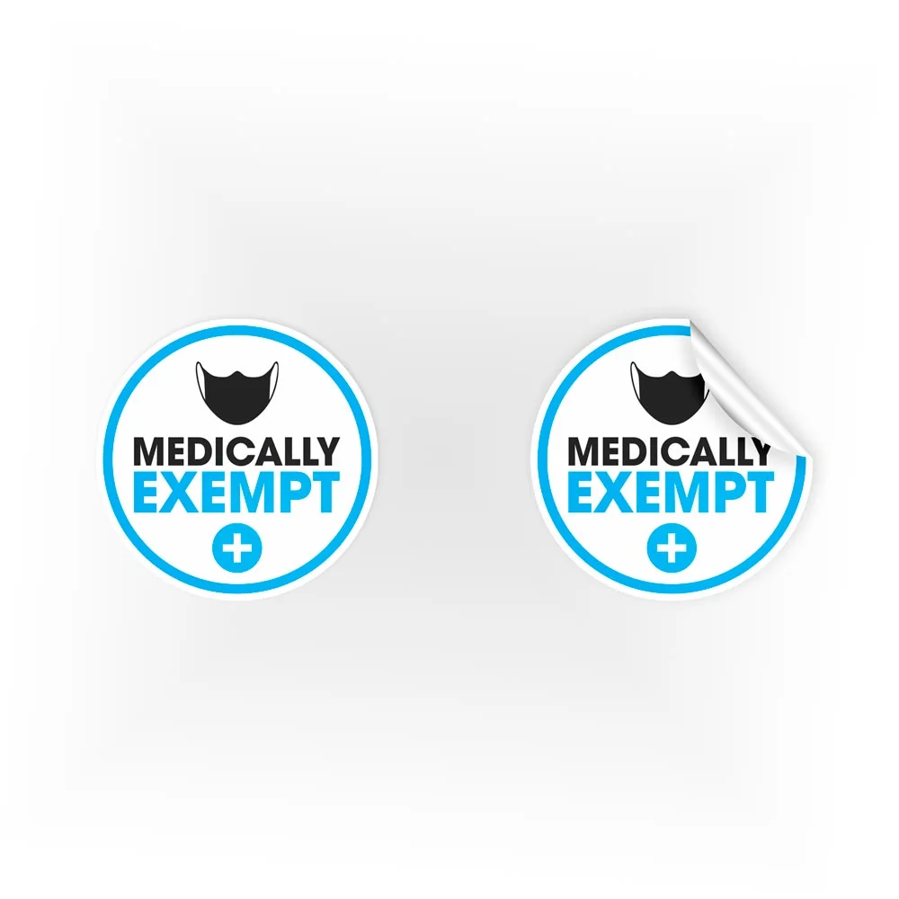 COV11-Mask-Medically-Exempt-Mask-Blue-Sign Medically Exempt Mask Stickers