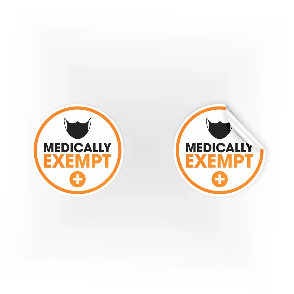 COV12-Mask-Medically-Exempt-Mask-Orange-Sign Medically Exempt Mask Stickers