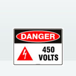 Danger 450 volts sign