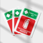 First Aid Kit Fire Extinguisher Inside Labels