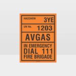 AVGAS Hazchem Sign