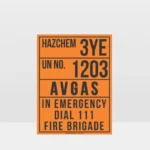 AVGAS Hazchem Sign
