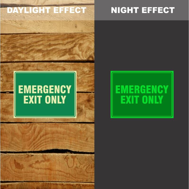 Photoluminescent Emergency Exit Only Sign