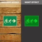 Photoluminescent Exit Right Sign
