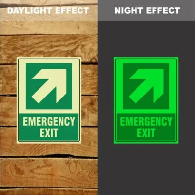 Photoluminescent Emergency Exit Arrow Sign