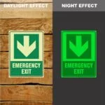 Photoluminescent Emergency Exit Arrow Down Sign