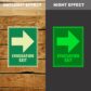 Photoluminescent Evacuation Exit Right Sign