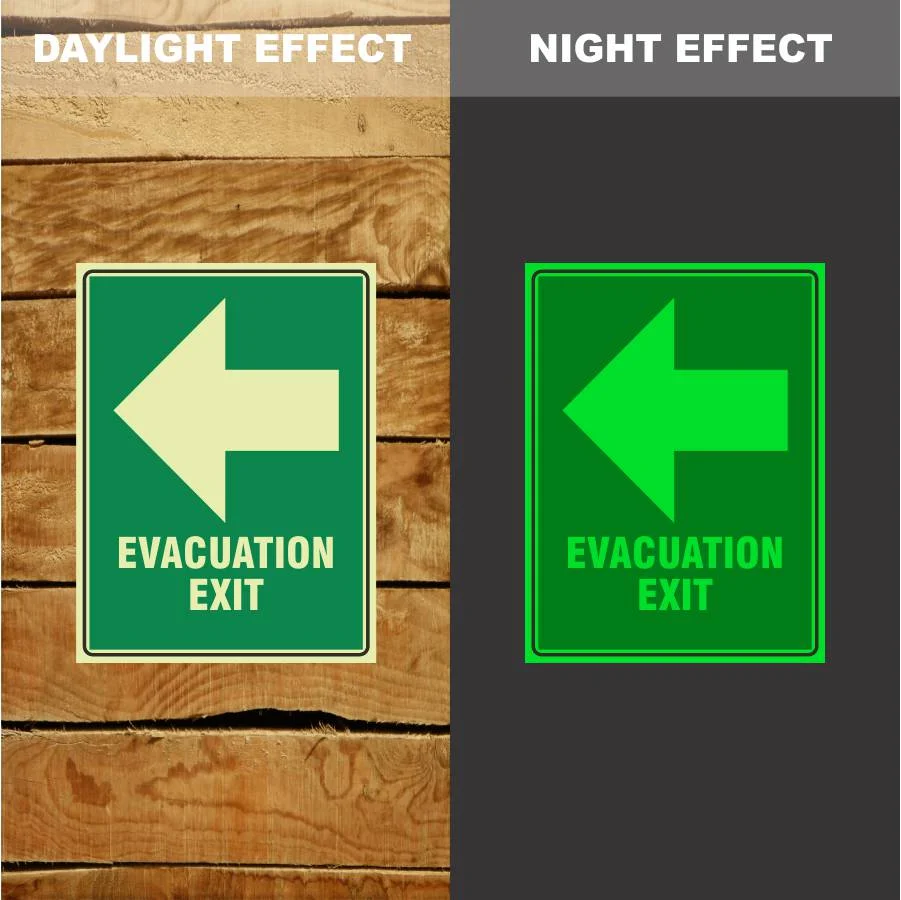 Photoluminescent Evacuation Exit Left Sign