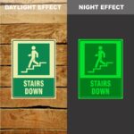 Photoluminescent Stairs Down Sign