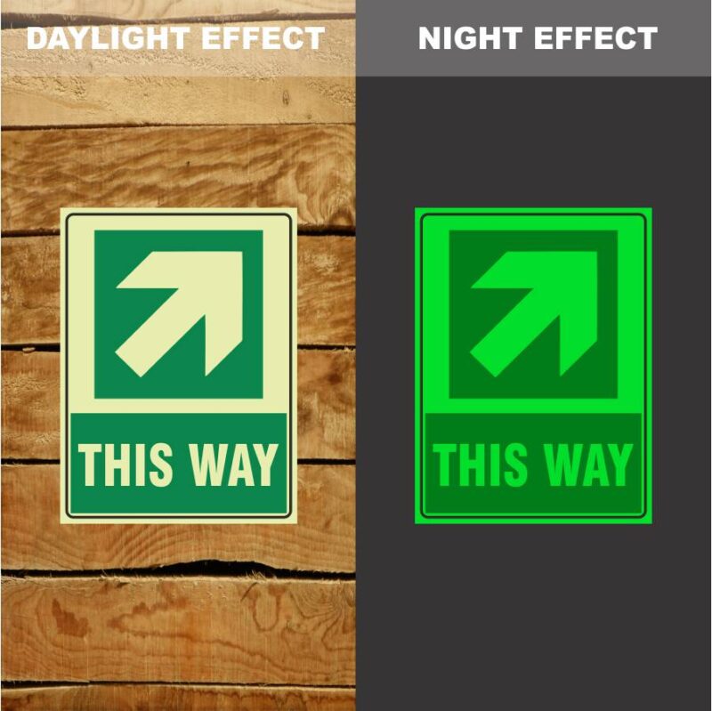 Photoluminescent This Way Arrow Sign