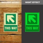 Photoluminescent This Way Arrow Up Left Sign