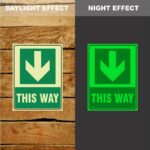 Photoluminescent This Way Arrow Down Sign